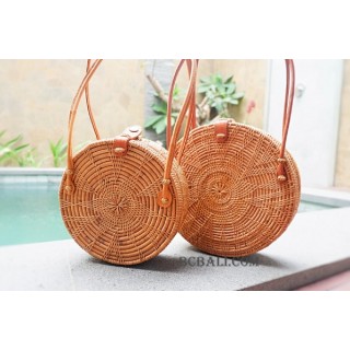 rattan handbag circle star style sets of 2